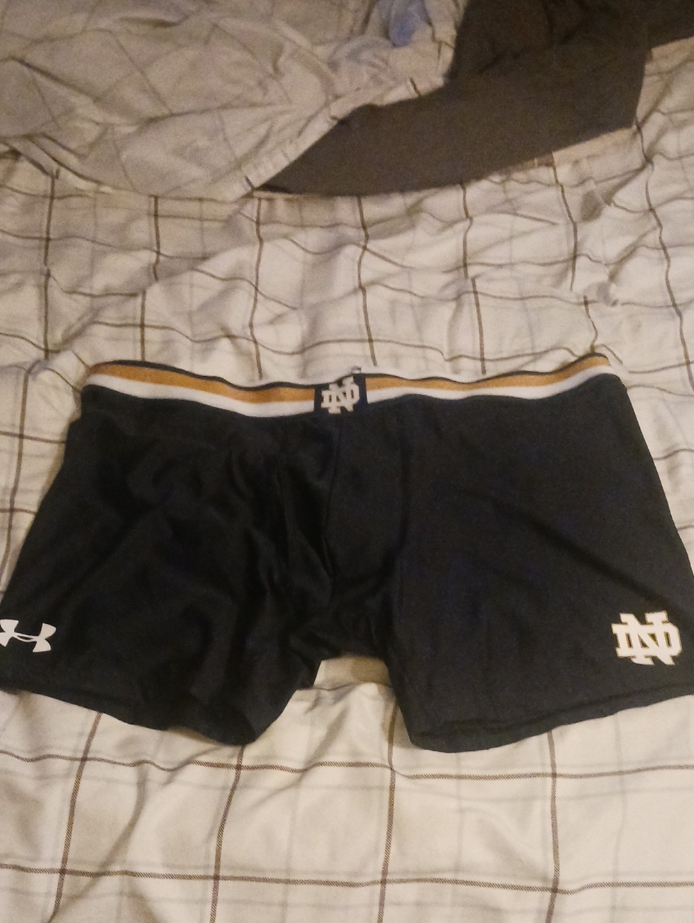 Under Armour Black & Gold Notre Dame Mens Athletic Shorts